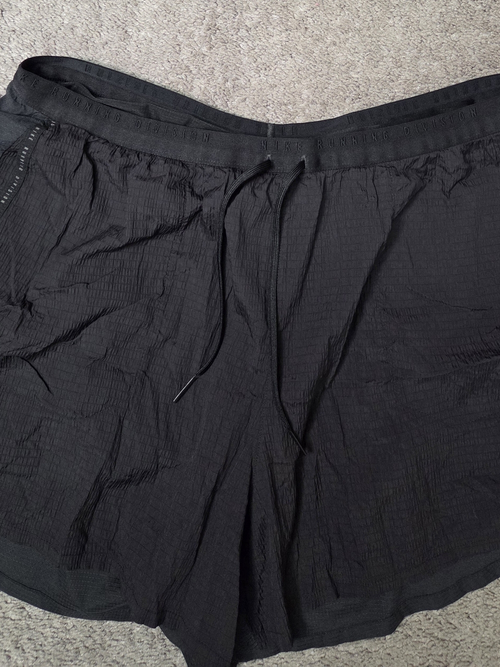 Nike Running Division Men's Black Athletic Drawstring Shorts